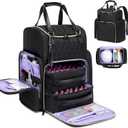 Nail Bag Organizer Case Backpack, Nail Bag Holds 80 Bottles (15ml-0.5 fl.oz) and Nail Lamp, Nail Polish Case with 2 nail polish Bag, Portable Travel Backpack for Nail Tech Supplies Manicure Tools