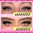 Yawamica Fluffier Lash Clusters Kit with Remover Wispy Cluster Eyelash Extensions 12-20mm Eyelash Clusters 200D Volume Lash Extension Kit D Curly Cluster Lashes with Bond and Seal Remover Tweezers