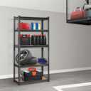 VEVOR Storage Shelving Unit, 5-Tier Adjustable, 2000 lbs Capacity, Heavy Duty Garage Shelves Metal Organizer Utility Rack, Black, 30" L x 12" W x 60" H for Kitchen Pantry Basement Bathroom Laundry