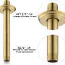 8 Inch Shower Arm and Flange Champagne Bronze, Ceiling Mounted Shower Arm for Rain Shower Head