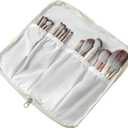 Cute Floral Bag for Makeup Brushes - Ideal for Travel & Daily Use Makeup Brushes Pouch for Women (Purple Floral)