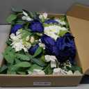 Wedding Arch Flowers, 2pcs Eucalyptus Leaves Corner Peony Floral Swags, Artificial Greenery Flower for Sheer Drapes, Wedding Chair, Arbor, Wedding Ceremony and Reception Arrangement Decoration (Royal Blue)