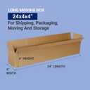 BOX USA Shipping Boxes 24"L x 4"W x 4"H 25-Pack Long Corrugated Boxes for Moving, Shipping, Mailing, Packing, Packaging and Storage