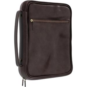 Leather Bible Cover Case - Premium Bible Cover for Men Featuring Soft Suede Lining & Multiple Pockets - Secure Carry Handle & Bookmark Ribbon - Essential Mens Bible Case for Daily Devotion