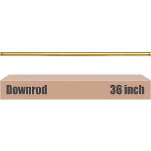 36 inch Ceiling Fan Downrod with Extension Cord, 3 FT Gold Downrod for Ceiling Fan, 1 inch Outside Diameter, Boom Suitable for a Wide Range of Fans (Gold, Not Threaded)