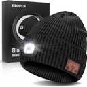 Stocking Stuffers for Adults Men, Bluetooth Beanie Hat with Light, Christmas Stocking Stuffers for Teen Boys (Black)