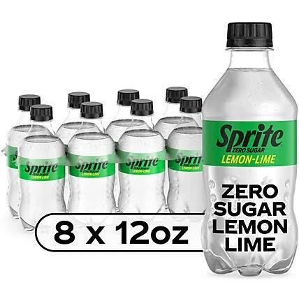 Sprite Zero Sugar Lemon Lime Diet Soda Pop Soft Drinks, 12 fl oz, 8 Pack, Best By Sep 21 2026