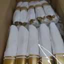 Liacere 350PCS Gold Plastic Plates-Disposable White and Gold Plates 50guest Baroque Plastic Dinnerware include 100Plates, 50Pack Pre Rolled Napkins with Silverware 50Cups for Wedding&New Years