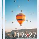 JCJMY 19x27 Picture Frame Set of 2 White for Poster Photo Picture, Horizontal and Vertical Formats for Wall Hanging, 19 x 27 Wall Poster Photo Frame for 19 by 27 Photos, 2 Pack, White