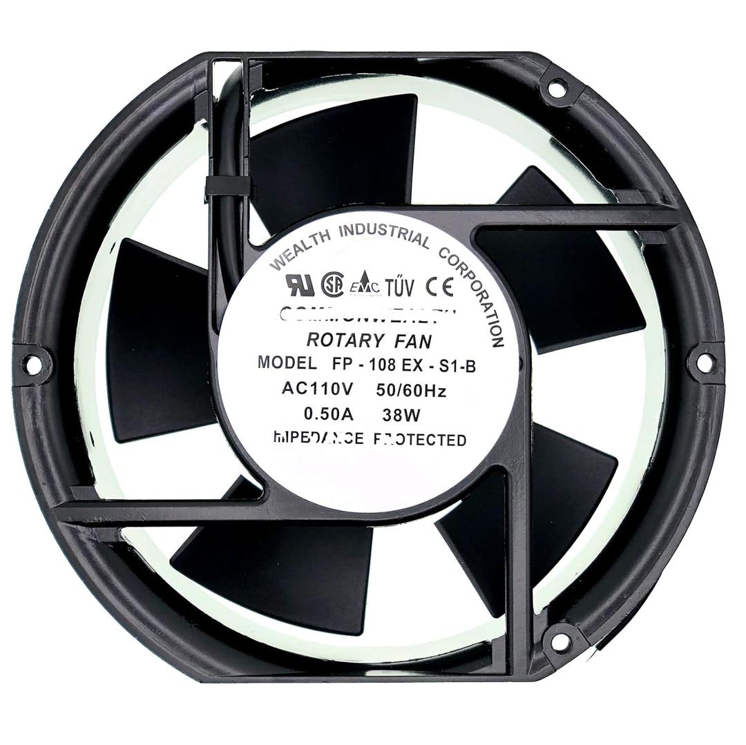 FP-108EX-S1-B 110V 50/60Hz Cooling Fan 38W 0.50A, 17215050mm Ball Bearing AC Fan