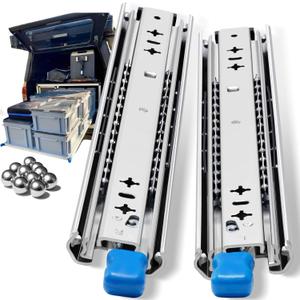Heavy Duty Locking Drawer Slides 264 lb Load Capacity Full Extension Ball Bearing 12 14 16 18 20 22 24 26 28 30 32 34 36 38 40 Inch Side Mount Rails with Lock Industrial Tool Box Runner 1 Pair