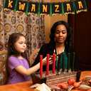 Happy Kwanzaa Banner for Home Office Party Decorations, Black African Heritage Holiday Theme Party Banner Backdrop for Kwanzaa Party Decorations Photo Props Party Supplies Hanging Ornaments