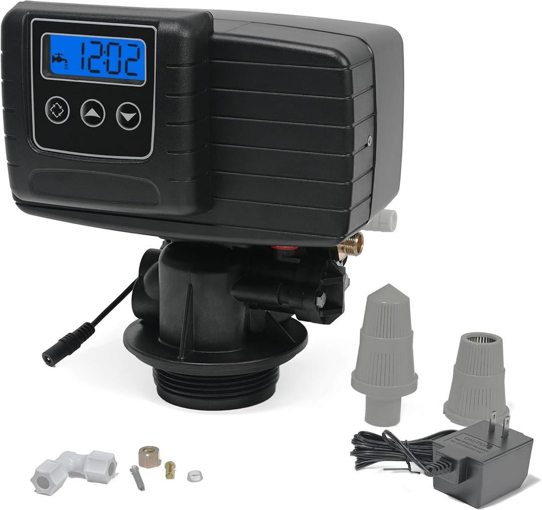 Time Type 5600SXT Water Softener Control Head, 110V Water Softener System Filter Control Head, Electronic Water Softener Valve, Inlet/Outlet DN25, Complete Accessories