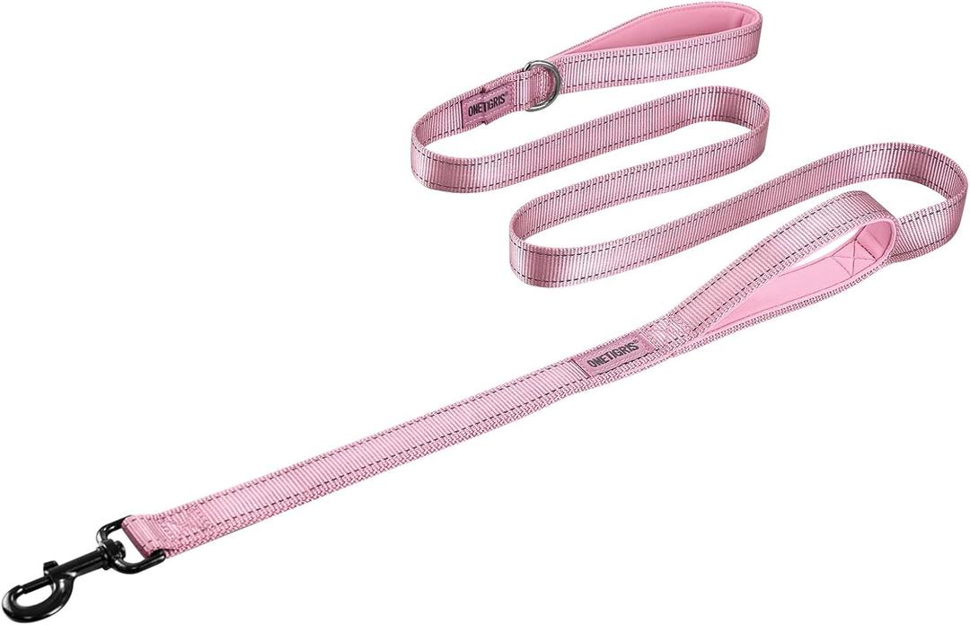 OneTigris Handled No-Pull Dog Walking Leash Long Traffic Leads for Medium to Large Dogs (Pink, 6FT)