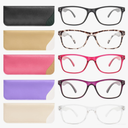 Reading Glasses Blue Light Blocking, Computer Glasses for Women Men, Fashion Square Eyeglasses 5 Pairs, +3.75