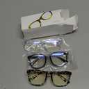 Hunsquer Blue Light Glasses for Woman/Men Computer Blue Light Glasses (1a8068 3pack Black+douhua+toumin)