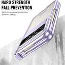 Pixel Fold Case, Clear PC Hinge Protection Case with Kickstand, Compatible with Google Pixel Fold 2023 (Purple)