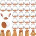 24Pcs Silicone Chair Leg Floor Protectors, Felt Furniture Pads for Hardwood Floors, Rubber Chair Leg Protectors for Hardwood Floors, Chair Leg Caps Chair Leg Covers for Wooden Floors(Clear, Universal Large(Fit 1.4"-1.9"))