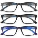 IBOANN Reading Glasses for Men Readers Mens Stylish Blue Light Blocking Computer Eyeglasses