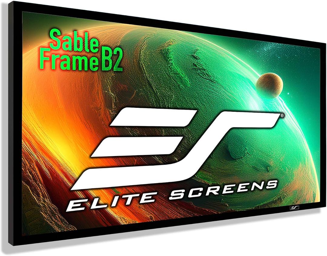 Elite Screens 120" Fixed Frame Projector Screen 16:9, 4K/8K UHD CineWhite UHD-B, ISF Certified, UST/Short/Standard Compatible, SB120WH2