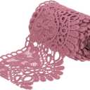 MECCANIXITY 4 Inch Wide 3 Yard Lace Ribbon Floral Pattern Rose Red Lace Trim Ribbon for Sewing Making DIY Crafts Gift Wrapping Wedding Decor