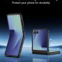 for Samsung Galaxy Z Flip 7 Case Magnetic, Z Flip 7 Case [Compatible with MagSafe], Translucent Matte Military Grade Drop Protection Slim Fit Hard PC Rugged Phone Cover for ZFlip7,Black