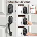 WiFi Smart Door Lock for Front Door, App Control, Keyless Entry Door Lock with Handle Set, Auto Lock, One-time Codes, Easy Install, Matte Black.