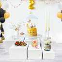 6 PCS Buffet Risers and Stands, White Acrylic Display Stands, Dessert Stands for Table, Food Display Risers for Party, Catering, Wedding, Jewelry & Collectibles Display (10" 9" 8" 7" 6" 5")