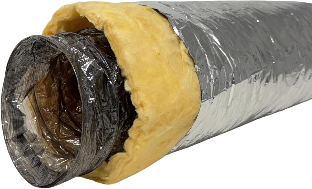 F&L Insulated Flexible HVAC Air Duct 8 10 12 14 Inch – Heavy Duty Flex Ducting for AC Heating Cooling Ventilation Systems, Residential & Commercial Use (12 in 25 FT)