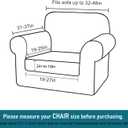 FUANGUI 2 Piece Chair Covers Stretch Arm Covers Chair Couch Covers, Faux Leather Looking Armchair Slipcover with Separate Chair Cushion Cover, Washable Chair Protector for Living Room - Light Brown
