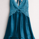 Lingerie For Women Satin Nightgown Lace Babydoll Silk Sleepwear Mini Nightdress Side Slit, Medium