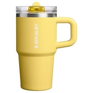STANLEY Quencher ProTour Flip Straw Tumbler with Leakproof Lid 20 oz | Built-In Straw & Handle | Cupholder Compatible for Travel | Insulated Stainless Steel Cup | BPA-Free | Daffodil