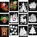 48 Pcs Christmas Velvet Coloring Posters Christmas Fuzzy Felt Coloring Pages Xmas Crafts for Adults Teenagers Classroom Holiday Arts Crafts Activity Party