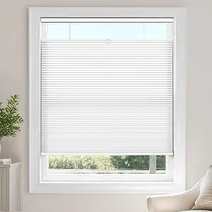 LazBlinds TDBU Cellular Shades, Light Filtering-White, 29" W x 64" H