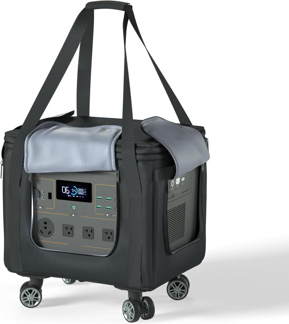 Santiano Power Station Bag,Easy to Carry,360 Removeable Wheels,Sailing Class -900D Waterproof Oxford Cloth,15*12*13in,Protect to 1200w-1800w Power Station,Outdoor Work, Travel, Fishing, RV, Camping