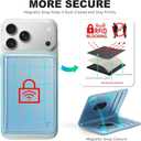 TUCCH for Magsafe Wallet with 6 Card Holders, RFID Blocking Clear ID Window PU Leather Men Women Folio Magnetic Phone Wallet for iPhone 17/16/15/14/13/12/Plus/Air/Pro/Pro Max Series, Pearly Light Blue