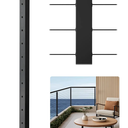 VEVOR 1 Pack Cable Railing Post, 42"x2"x2" Level Drilled Deck Railing Post, SUS304 Stainless Steel Black Cable Railing System Kit for Indoor Outdoor Deck Balcony