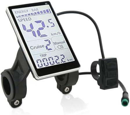 Electric Bicycle LCD Display, 24V 36V 48V 60V Universal E Scooter M5 E Bike Display Meter Control Panel Waterproof 5 Pin Electric Scooter Panel Screen for 31.8 22.2mm Electric Bikes