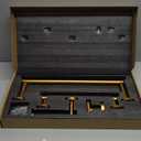 GERZWY Bathroom 4-Pieces Accessories Sets Gold Stainless Steel - 18-Inch Double Towel Bar Coat Hook 12-Inch Hand Towel Bar Toilet Paper Holder AG1102C(45) 01C(30.5) C5C7B-4BE