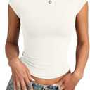 EasyGala Womens Double Lined Cap Sleeve Tops Cute Boat Neck T Shirts Slim Fitted Going Out Tees Y2k Summer Clothes 2026, Medium