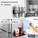 2 Pack Magnetic Stanley Cup Holder - Water Bottle Organizer for Stanley 30&40 oz Tumbler & 1 Pack Magnet Paper Towel Holder Without Drilling, Black Kitchen Storage Rack