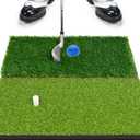 Foldable Golf Hitting Mat Dual-Turf Golf Practice Mat Portable Design Fairway and Rough Grass Surfaces Ideal for Backyard Office and Travel Swing & Chipping Practice