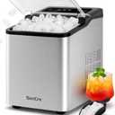 Ice Makers Countertop, 26.5Lbs/24H Ice Machine with 2 Sizes Bullet Ice, 9 Ice Cubes Release in 6 Mins, Self-Cleaning Portable Ice Maker with Ice Scoop and Basket for Home Kitchen Office Bar RV