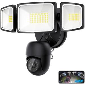 Onforu Floodlight Camera 360 View 2K HD Video Security Camera Outdoor, 5500LM Motion-Activated Smart Flood Lights Cam, AI Detection and Tracking, 24/7 Recording, Color Night Vision, Work with Alexa (Black)
