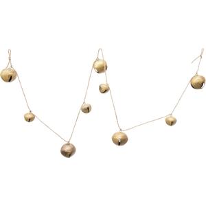 Creative Co-Op 76" L Metal Jingle Bell Garland, Gold Finish
