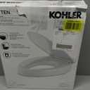 KOHLER 25875-0 Hyten 3" Height, Elevated Soft Close Elongated Toilet Seat, Contoured Seat with Grip-Tight Bumpers, Quick-Attach Hardware, No Slam Toilet Seat, White