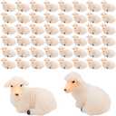 50Pcs Cute Mini Resin Sheep Figurines Realistic Tiny Lamb Statues Bulk for Fairy Gardens Cake Toppers and Micro Landscape Decoration Little Sheep Decor for Car Accessories