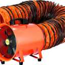 VEVOR Utility Blower/Exhaust Axial Hose Fan, 12 Inches, 3900 m3/h High Velocity Portable Ventilator, Low Noise Extractor Fan Blower with 16 ft / 5 m Duct Hose