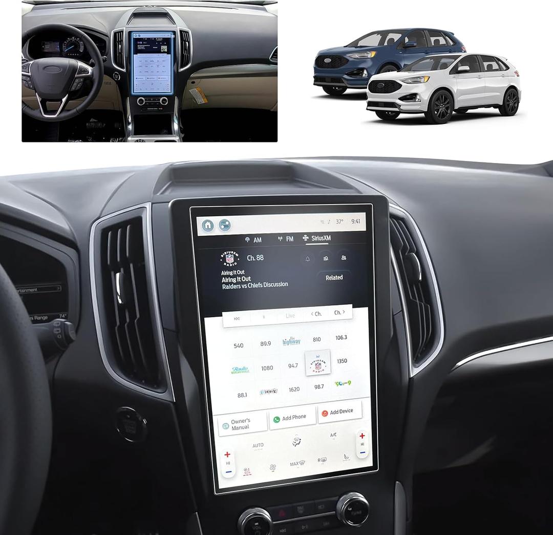 For 2024 Ford Edge Screen Protector for 2021-2024 Edge SE/SEL/ST/ST-Line/Titanium SYNC 4A 12-In Touchscreen 2024 Edge Accessories Anti-Fingerprint & Glare Tempered Glass Film (Edge 12-In Matte)