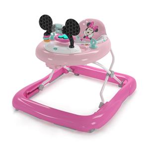 Bright Starts Disney Baby Minnie Mouse Forever Besties 2-in-1 Baby Activity Walker - Easy Fold Frame and Removable -Toy Station, 6 Months and up (Pink)